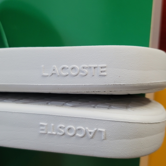 ❗️LACOSTE White Slide Sandals with Embossed Logo ❗️ - Picture 5 of 15